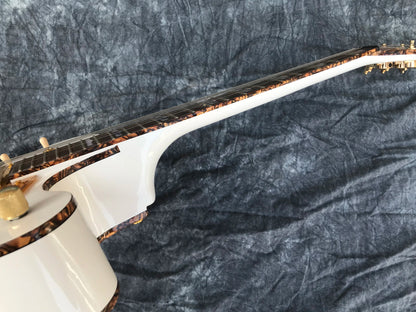 Glossy White Semi Hollow Body Jazz Guitar