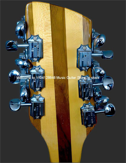Roger McGuinn 370 12-String Natural Semi-Hollow jazz Electric Guitar Gloss Painted Fingerboard, 3 pickups
