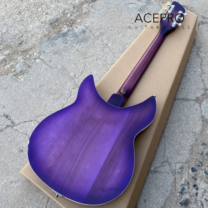 Purple Burst 6 String Semi Hollow Body 360 Electric Guitar, Tailpiece Bridge, Rosewood Fretboard
