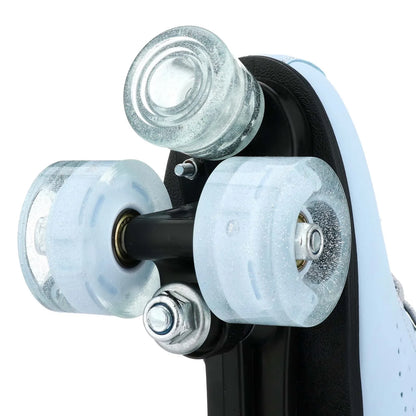 PU Leather Quad Roller Skates with Flashing wheels