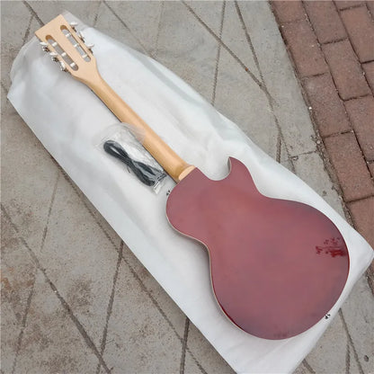 BJ-117 450 Left and Right Handed Mahogany Semi Hollow Body, Rosewood Fingerboard Electric Guitar - Orange/Flame Maple