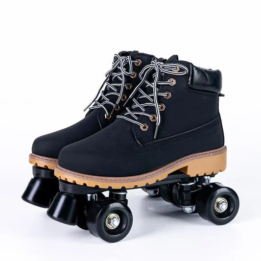 Modern Boot Style Quad Roller Dance Skates