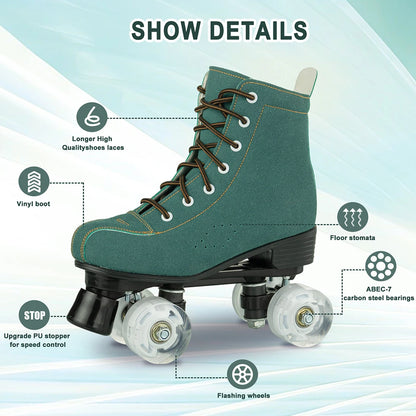 Indoor/Outdoor Green Quad Skates