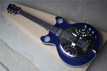 Semi Hollow Red Wine Maple Wood Body Custom 6 String Guitar with Chrome Hardware