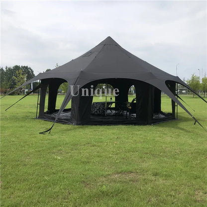 Large Outdoor 6-8 Persons Multi-window Ventilated, Integrated Yurt Tent