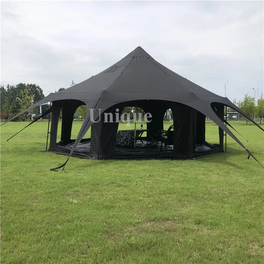 Large Outdoor 6-8 Persons Multi-window Ventilated, Integrated Yurt Tent