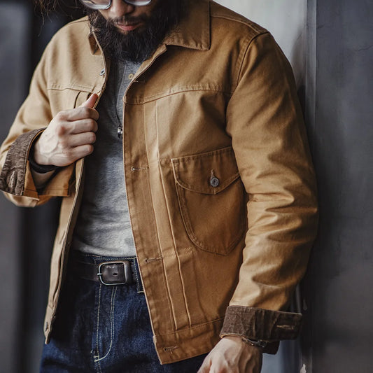 Vintage Heavyweight Canvas Rancher Jackets with Collar Jacket