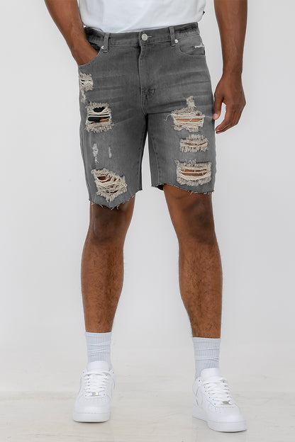 Men's Distressed Denim Shorts