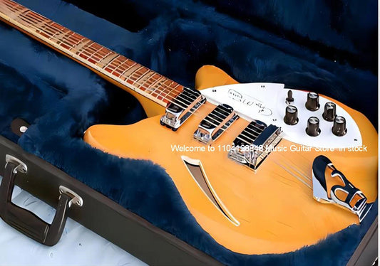 Roger McGuinn 370 12-String Natural Semi-Hollow jazz Electric Guitar Gloss Painted Fingerboard, 3 pickups