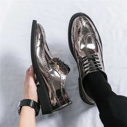 Men's Patent Leather With Lacing Shoes