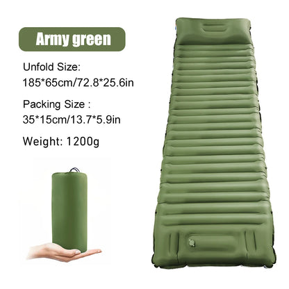 Ultralight Thicken Outdoor Inflatable Mattress with Built-in Pump