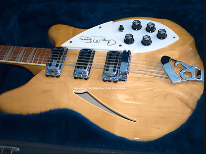 Roger McGuinn 370 12-String Natural Semi-Hollow jazz Electric Guitar Gloss Painted Fingerboard, 3 pickups