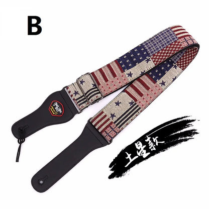 Adjustable Widening and Thickening Soft Jacquard Cotton Guitar Strap