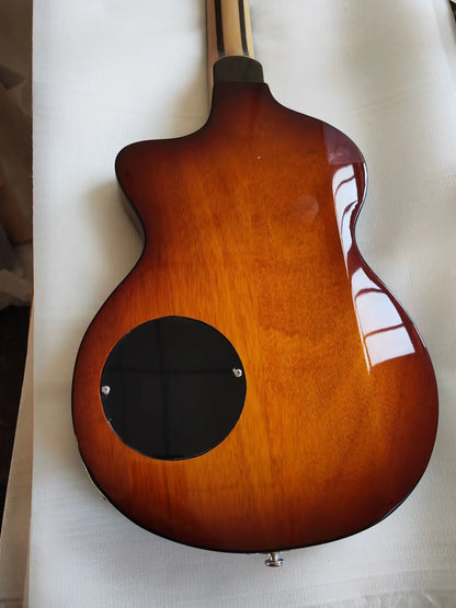 Turn Model 1 C-LB Lindsey Buckingham Burgundy Brown Semi Hollow Electric Guitar Black Body Binding Chibson Guitar