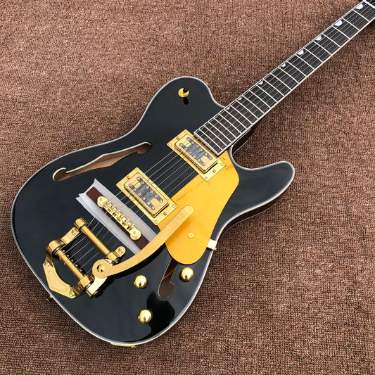 Hollow Body Electric Jazz Guitar with Gold Hardware