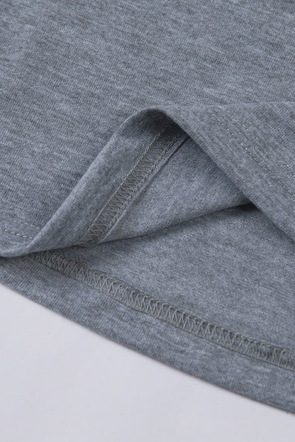 Green Plain Solid Color Crew Neck Tee