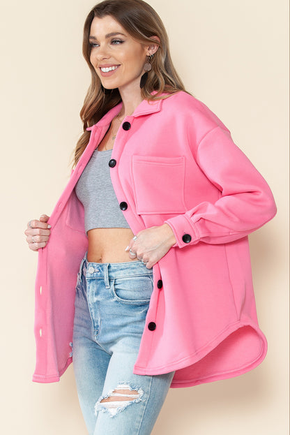 Green Collared Pockets Button Up Jacket