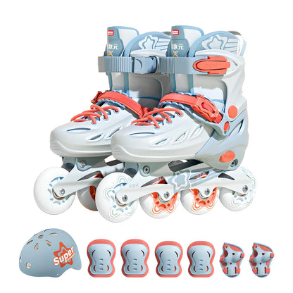 Children Inline Roller Skates Set (With Protective Wear)