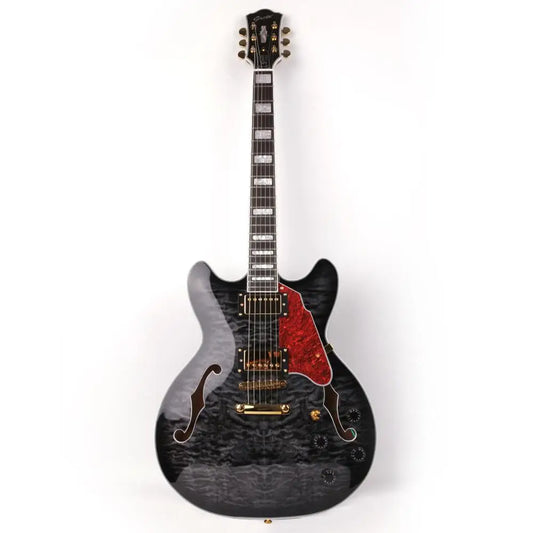 Custom Quilted Maple F Hole Hollow Body Electric Jazz Guitar