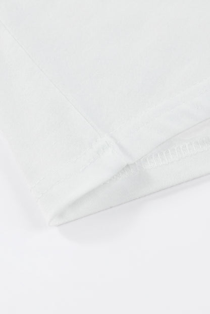 Green Plain Solid Color Crew Neck Tee