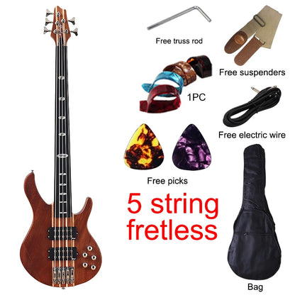 Fretless 6 String Electric Bass Guitar 43 Inch