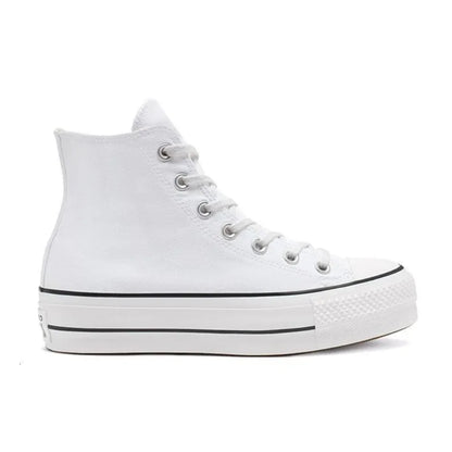 Women's Converse All Star Lift High Top Muffin Bottom Classic Hundred Casual Non-slip High Top Canvas Shoes (Premium White)