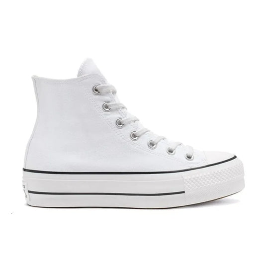 Women's Converse All Star Lift High Top Muffin Bottom Classic Hundred Casual Non-slip High Top Canvas Shoes (Premium White)