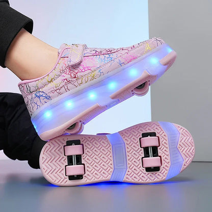 Men's Detachable LED Skates Shoes (Neon Thunder)