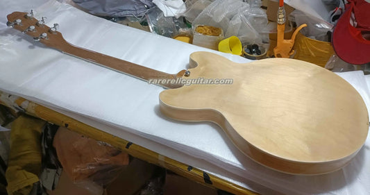 John Casino Natural Maple Semi Hollow Body Jazz Electric Guitar