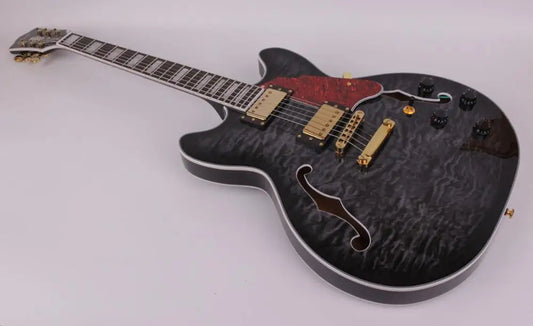 Custom Quilted Maple F Hole Hollow Body Electric Jazz Guitar