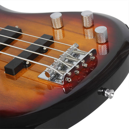 Solid Blue Grain Color, 4 String Electric Bass Guitar