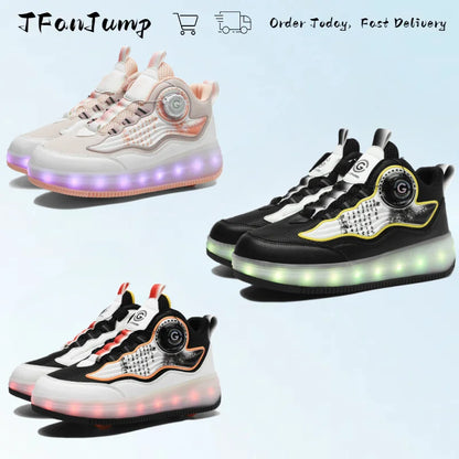 Children's Fashionable Roller Skates  Detachable 4-Wheel Dual-Purpose Skate Shoes (Heelys)