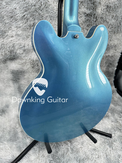 Semi-hollow 6 strings Electric Guitar with  Chrome plated hardware