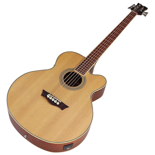 4 String 5 String Natural Color Electric Acoustic Bass Guitar Matte Big Jumbo Bass Guitar 43 Inch 24 Frets with EQ