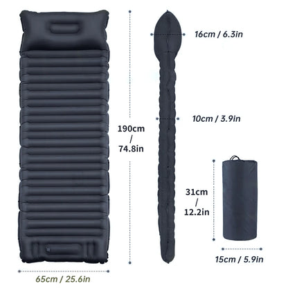 Ultralight Thicken Outdoor Inflatable Mattress with Built-in Pump