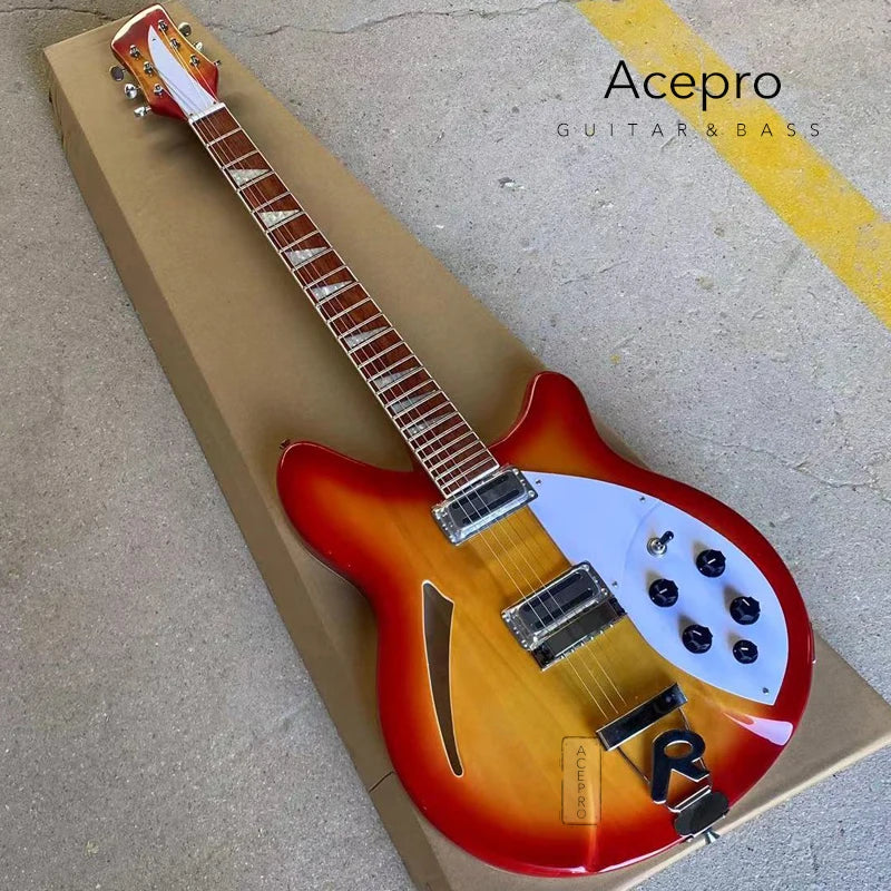 High Quality Semi Hollow Body 6 Sting Electric Guitar (R Shaped Tailpiece, 24F, Rosewood Fretboard)