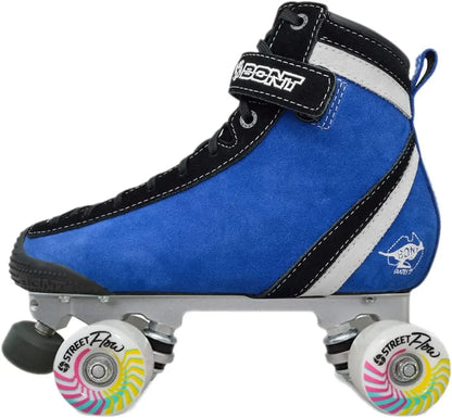 BONT ParkStar Blue Suede Professional Quad Roller Skates for Skate Park Ramps/Bowls/Street - Indoor/Outdoor