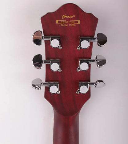 Grote F Hole Semi Hollow Body Electric Guitar (Double P90 pickups)  - Red