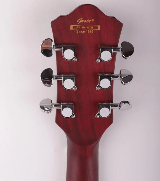 Grote F Hole Semi Hollow Body Electric Guitar (Double P90 pickups)  - Red