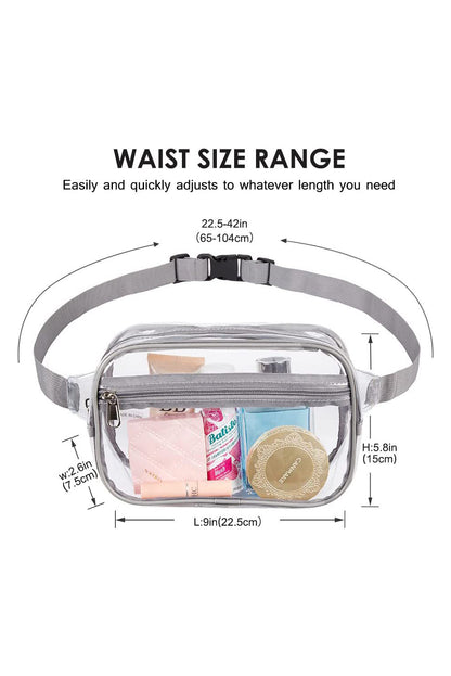 Sky Blue Clear PVC Adjustable Strap Crossbody Bag