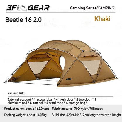 3FUL GEAR 2.0 Beetle 16 Dome Tent 70D Nylon Spherical Tent