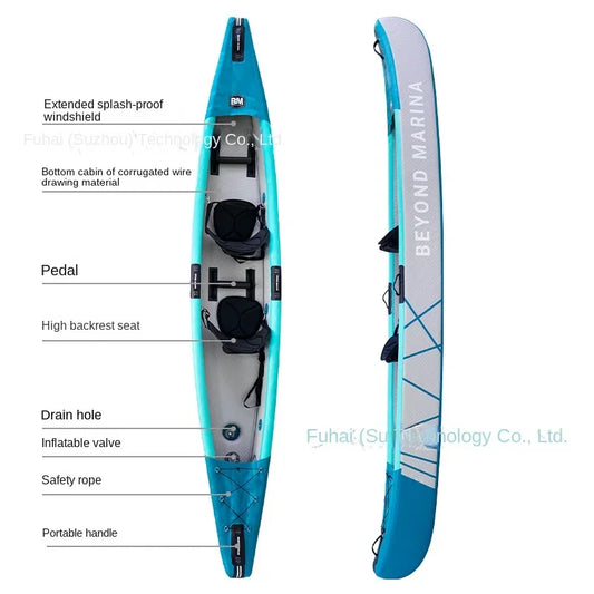 Double brushed Inflatable Rubber Kayak Boat