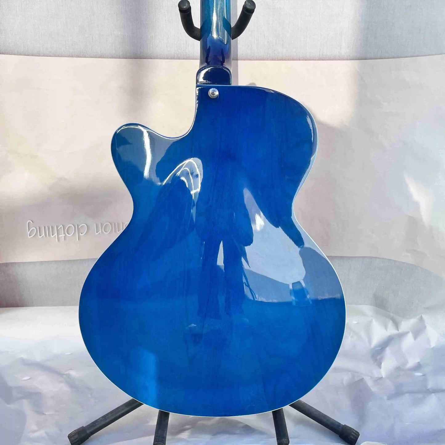 Blue Semi-Hollow 6-String Tremolo, 22 Rosewood frets, Electric JAZZ guitar