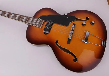 Flamed Maple Semi Hollow P90 Black Pickup Electric Jazz Guitar