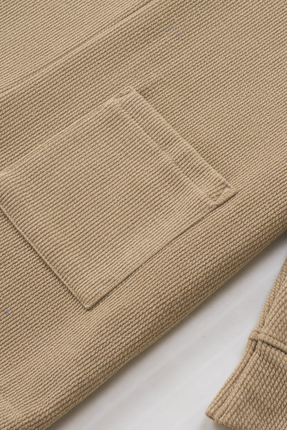 Green Henley V Neck Pocketed Ribbed Romper