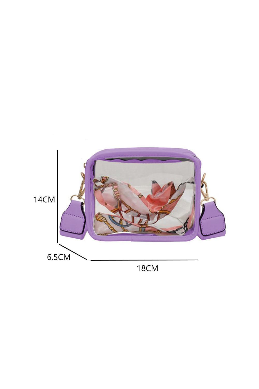 White PU Leather Strap Clear PVC Crossbody Bag