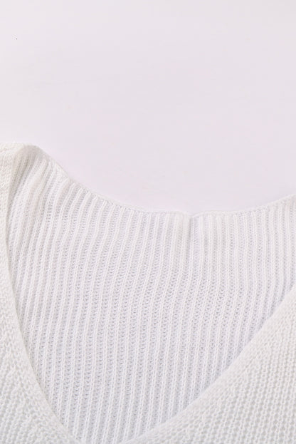 Multicolor Color Block Striped Drop Sleeve Knit Sweater