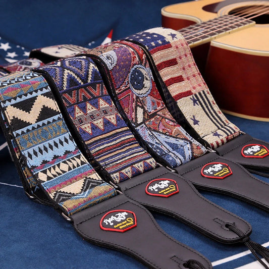 Adjustable Widening and Thickening Soft Jacquard Cotton Guitar Strap