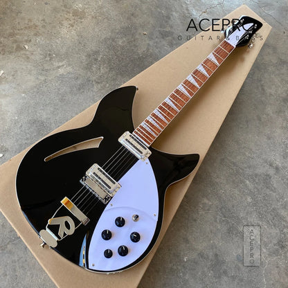 Metallic Turquoise Blue 360 6 String Semi Hollow Body Electric Guitar (R Shaped Tailpiece, Rosewood Fretboard)