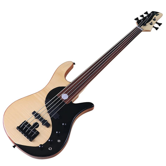 5 string Yin-Yang Electric Fretless  Bass Guitar